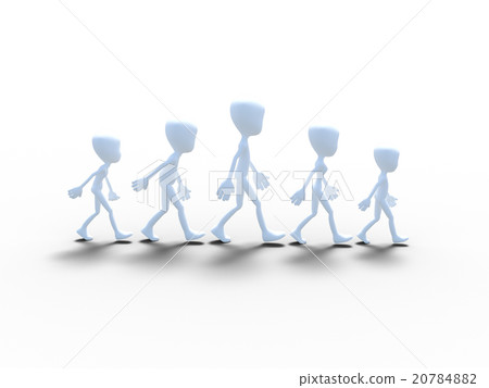 Walk side by side Familiar 3 generations family perming3DCG Illustration material 20784882