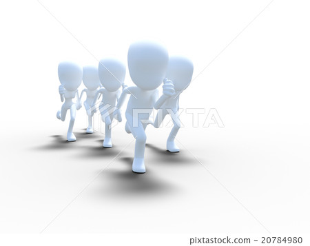 Personning race running group perming3DCG illustrations material 20784980