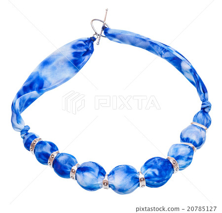 necklace from blue silk balls and silver rings necklace from blue silk balls and silver rings 20785127