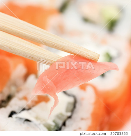 Ginger in chopsticks Ginger in chopsticks 20785863