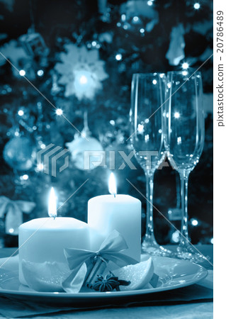 Christmas decoration on dining table 20786489