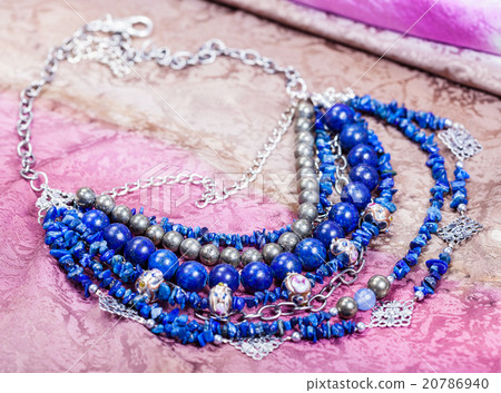 blue lazurite necklace from natural gemstones blue lazurite necklace from natural gemstones 20786940