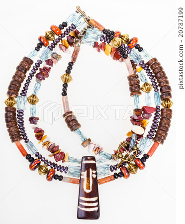 african style necklace from gemstones and coconut african style necklace from gemstones and coconut 20787199