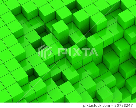 3d illustration of green cubes 3d illustration of green cubes 20788247