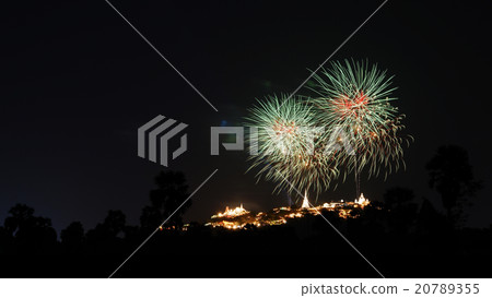 Firework festival at Khoa Wang in Thailand 20789355