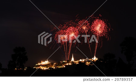 Firework festival at Khoa Wang in Thailand 20789357