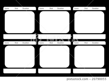 Traditional television 6 frame storyboard black Traditional television 6 frame storyboard black 20790055