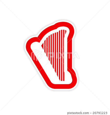 paper sticker on white background Greek harp paper sticker on white background Greek harp 20791223