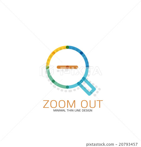 Vector thin line design logo magnifying glass 20793457