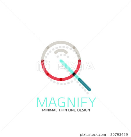 Vector thin line design logo magnifying glass 20793459