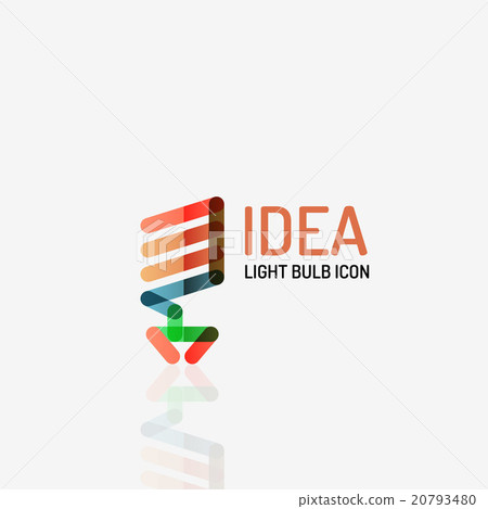 Logo, vector light bulb abstract linear geometric 20793480