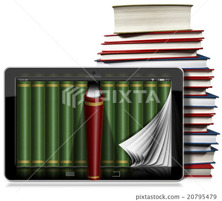 Tablet Computer with Pages and Books 20795479