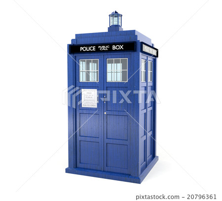 Blue police box isolated on white background 20796361