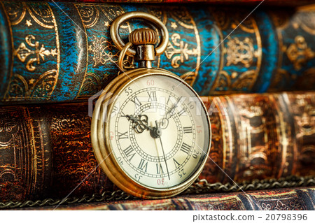 Old Books and Vintage pocket watch 20798396