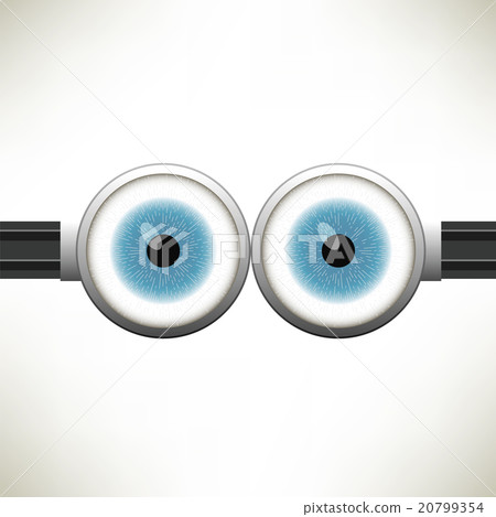 Vector Goggle with Two Blue Eyes 20799354