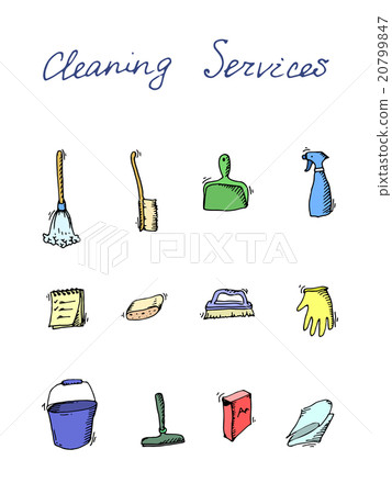 cleaning services doodle icon set cleaning services doodle icon set 20799847