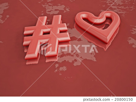 Dimensional inscription of hashtag and heart Dimensional inscription of hashtag and heart 20800150