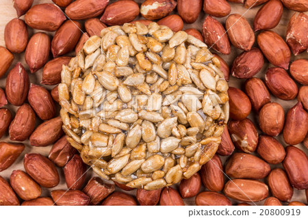Candied sunflower seeds on peanuts. 20800919