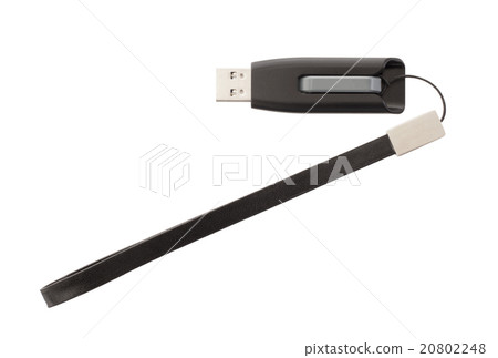 Black USB memory stick isolated 20802248