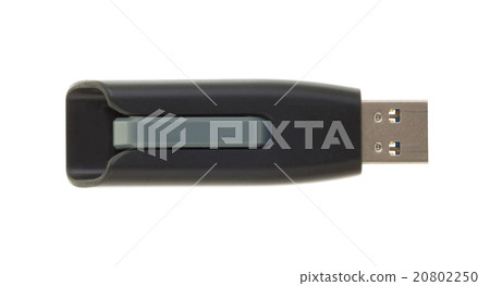 Black USB memory stick isolated 20802250