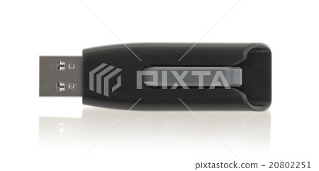 Black USB memory stick isolated Black USB memory stick isolated 20802251