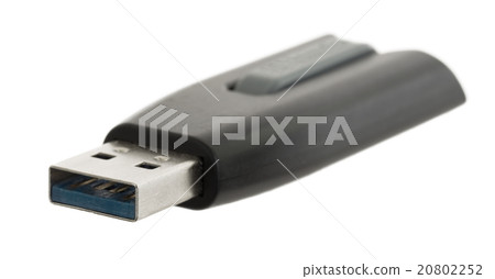 Black USB memory stick isolated 20802252