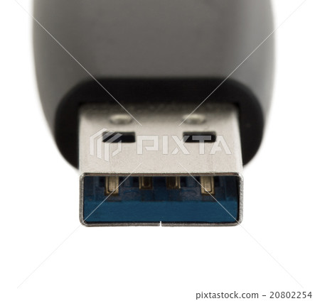 Black USB memory stick isolated 20802254