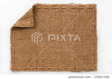 Frame of burlap with curled edges Frame of burlap with curled edges 20802386