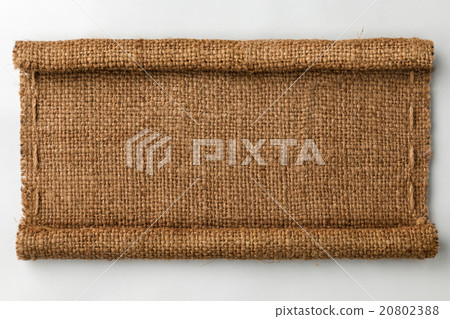 Frame of burlap with curled edges Frame of burlap with curled edges 20802388