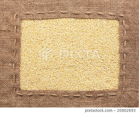 Frame made of burlap with millet 20802693