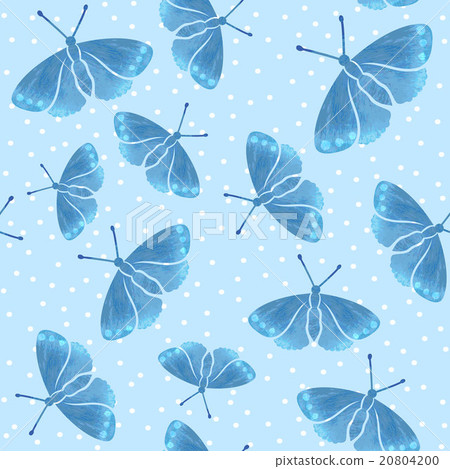 seamless pattern with watercolor butterflies - Stock Illustration ...