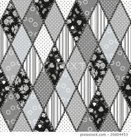 Vector abstract seamless patchwork pattern - Stock Illustration ...