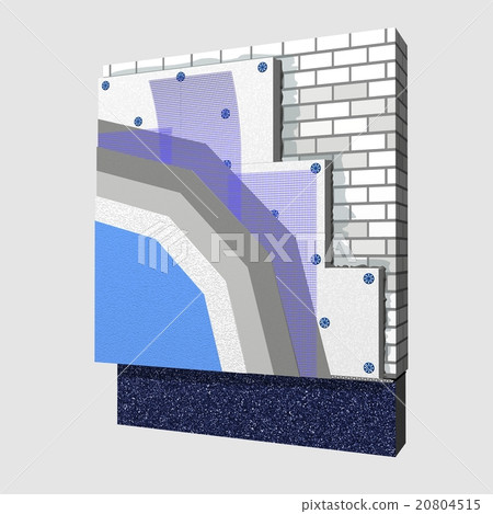 Polystyrene wall insulation 3d scheme 20804515