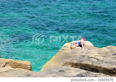 The view on beach and seafront, Malta 20805079