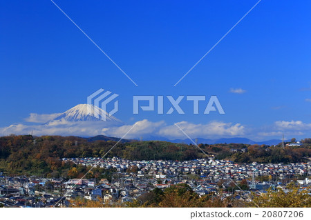 從大磯和住宅區看到的富士山 20807206