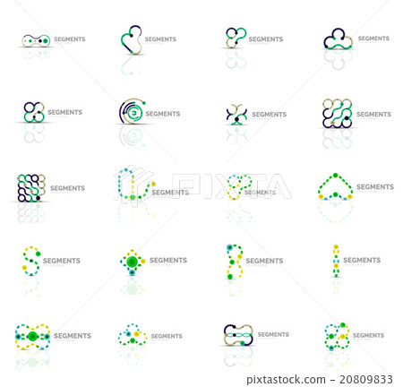 Set of linear abstract logos. Swirl, circle Set of linear abstract logos. Swirl, circle 20809833