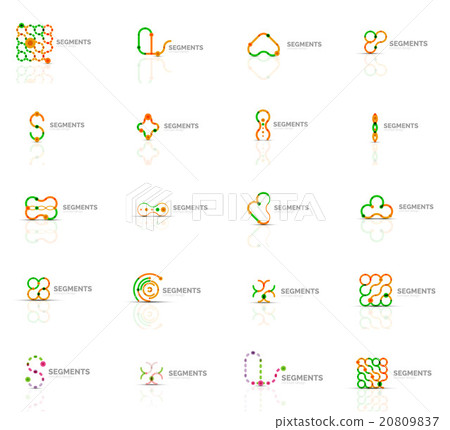 Set of linear abstract logos. Swirl, circle 20809837