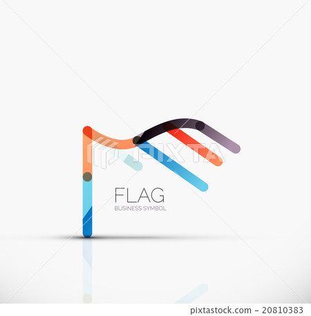 Logo flag, abstract linear geometric business icon Logo flag, abstract linear geometric business icon 20810383