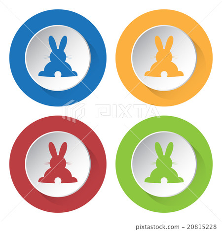 set of four icons - back Easter bunny 20815228