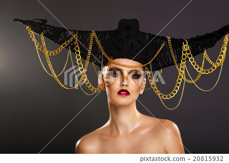 Beautiful young woman with creative makeup  20815932