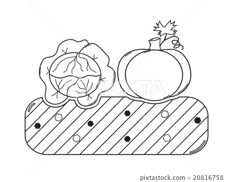Thin line gardening bed with vegetables Thin line gardening bed with vegetables 20816758