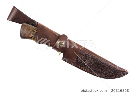 Hunting knife in leather case 20816898