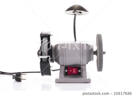 Bench grinder with lamp isolated on white 20817686