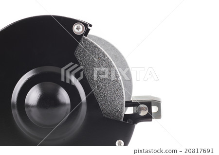 Closeup of bench grinder isolated on white 20817691