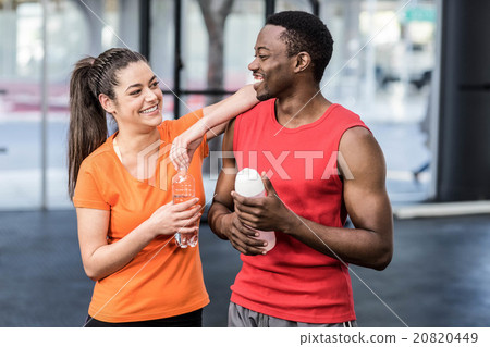 Smiling woman and man after effort 20820449