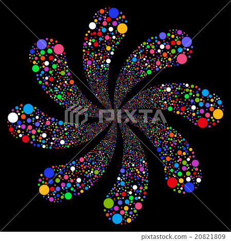 Bubble Fireworks Swirl With Eight Petals 20821809