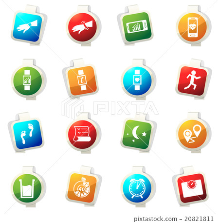 Jogging and workout icons set 20821811