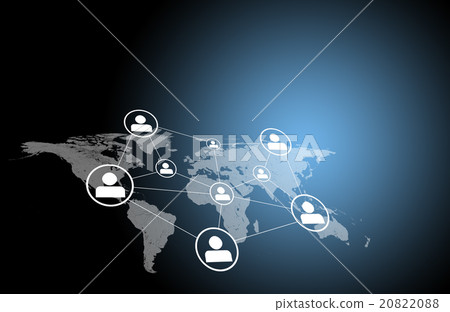 World map with people icons - Stock Illustration [20822088] - PIXTA