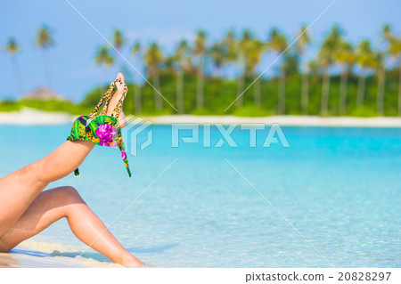 Closeup swimsuit on background of turquoise water Closeup swimsuit on background of turquoise water 20828297
