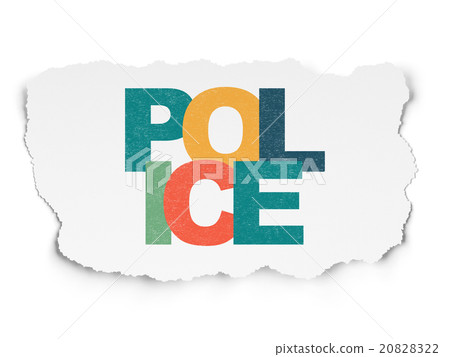 Law concept: Police on Torn Paper background Law concept: Police on Torn Paper background 20828322